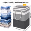 9bccce195dc8d1ed 1pc Grey Large Capacity Waterproof Cotton Linen Dirty Basket Simplified Clothes Sundrie Box Foldable Storage Bag