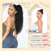 9bd4a49553ef43a7 Long Curly Drawstring Synthetic Ponytails Women Black Blonde Red Ponytail Clip in Hair Extensions for Daily Cosplay