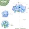 Auihiay 64pcs Silk Hydrangea Artificial Flowers, Artificial Hydrangea Flowers with Stems, Full Hydrangea Flowers for Wedding Centerpieces, Home, Garden, Party Decoration (Blue)