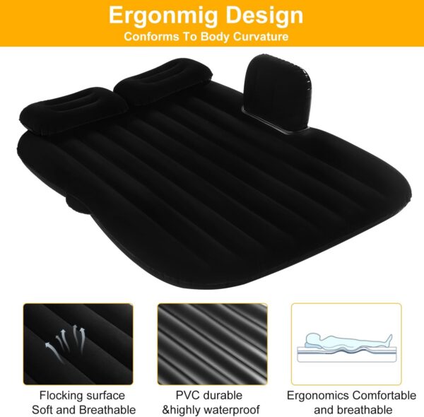 9bfce89f9f05eeda Car Air Mattress Portable Car Bed Back Seat Camping Bed Inflatable Dog Bed for Car Universal SUV Camping Mattress with Car Air Pump 2 Pillows (Black)