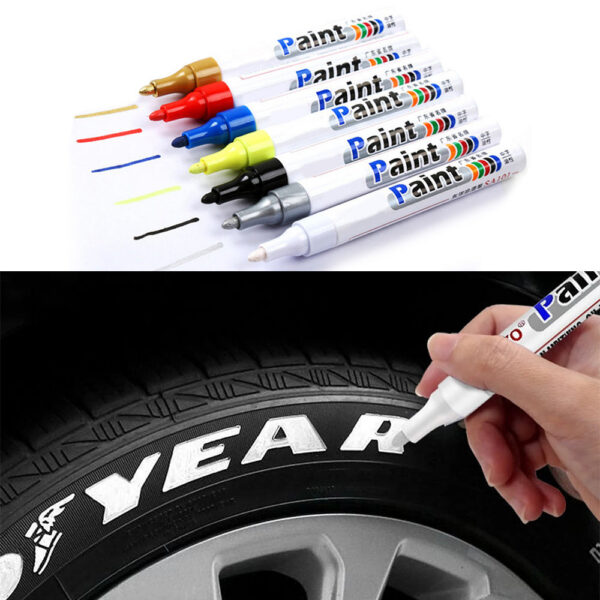 9c0d3e7c300106f5 1Pc Car Oily Painting Waterproof Permanent Graffiti Touch Up Tyre Marker Auto Rubber Tire Tread Mark Pen for Bike Cars Metal