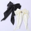2Pcs/Set Elegant Bow Ribbon Women Fashion Solid Bowknot Satin Hairpin Barrettes Girls Ponytail Clip Hair Accessories