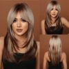 9c19ae921d78594a Short Straight Blonde Hair For Black Women Shoulder Length Layered Natural Hairline Synthetic Heat Resistant Wig