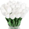 9c1ecb0e33adb822 IPOPU Real Touch Purple Tulips 24PCS Artificial Flowers for Decoraion Fake Tulips Light Purple Flowers Floral Arrangements Artificial Faux Tulips Decor for Table Home Kitchen Decor (Light Purple)