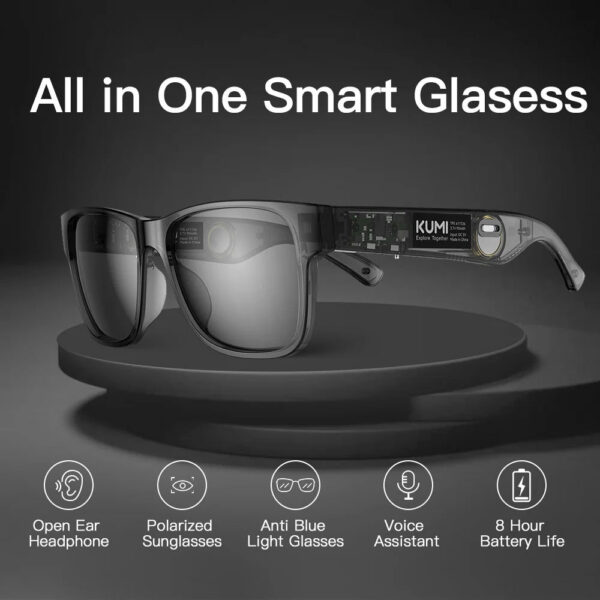 9c291fd96c6edf05 KUMI Meta V1 Smart Glasses Polarized Sunglasses Bluetooth glasses IPX4 Waterproof Open Ear Headphones Bluetooth Phone Call
