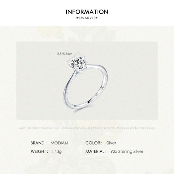 9c3290cfd05797e2 Modian Sterling Sier Simple Round Clear CZ Classic Wedding Engagement Simulated Diamond Band Rings For Women Fine Jewelry