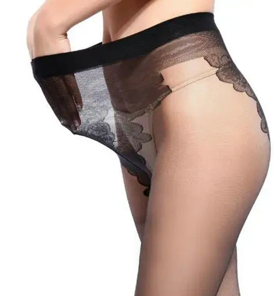 Women Socks INDJXND Fashion Latest Design Spring Sexy Tattoo Black Tights Transparent Thin Style Stockings Ladies Girl Pantyhose W050