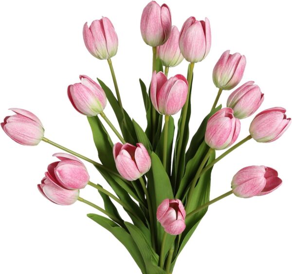 9c4d2245a21c68bf IPOPU Real Touch Purple Tulips 24PCS Artificial Flowers for Decoraion Fake Tulips Light Purple Flowers Floral Arrangements Artificial Faux Tulips Decor for Table Home Kitchen Decor (Light Purple)