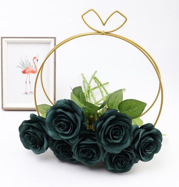 Artificial Rose Flower Dusty Rose Flower Silk Flowers 12 pcs with Long Stem Silk Roses Bouquet for Wedding Bridal Shower Party Home Decoration