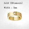 Screw love woman Classic designer jewelry rings for couples Titanium Steel diamond ring Gold Sier Rose Never fade Not allergic 4/5/6mm