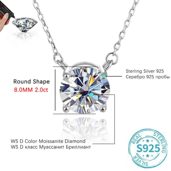 9c753607aee61828 ALIZERO 3.0ct VVS1 D Color Moissanite Necklace For Women Fine Jewelry with GRA 925 Sterling Sliver Chain Plated 18k White Gold