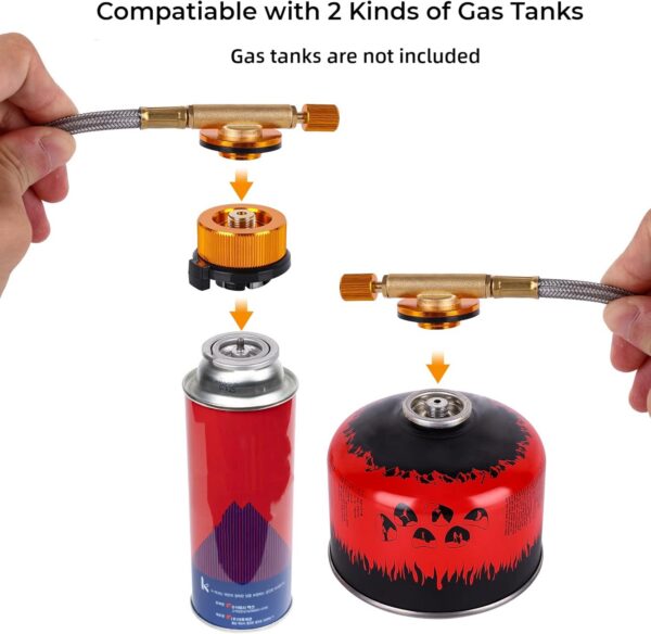 9c83860c663aaad1 Colmthys Camping Gas Stove, Portable Windproof Backpacking Burner Cooking Stoves 3500W for BBQ Outdoor Cooking Hiking Fishing Picnic with Piezo Ignition Adapters Converter