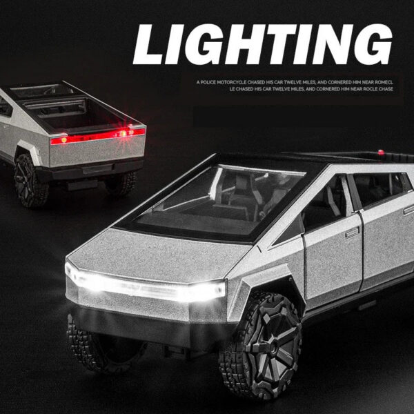 9c861b759ec76810 1:36 Tesla Cybertruck Alloy Car Model Diecasts Vehicles s Sound Light Pickup Truck Kid Children Christmas Gift Boy Toy