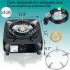 Single Burner Propane Stove with LPG CSA Hose 13000 BTU Single Propane Burner Smart Switch Protection for Children. Unique Body Integrated Design