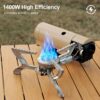 9cb07679caebf436 Odoland Portable Camping Stove Propane 1400W Gas Stove Collapsible Backpacking Stove for Indoor Outdoor Cooking Hiking and Picnic