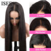 9cb966f43726c6a4 ISEE Wig Human Hair Ready To Straight Glueless Preplucked Wear And Go 6X4 HD Front Wigs PreCut Lace