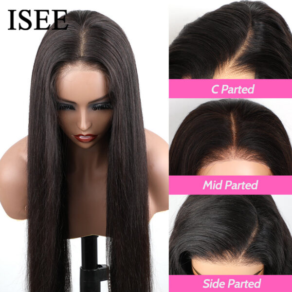 9cb966f43726c6a4 ISEE Wig Human Hair Ready To Straight Glueless Preplucked Wear And Go 6X4 HD Front Wigs PreCut Lace