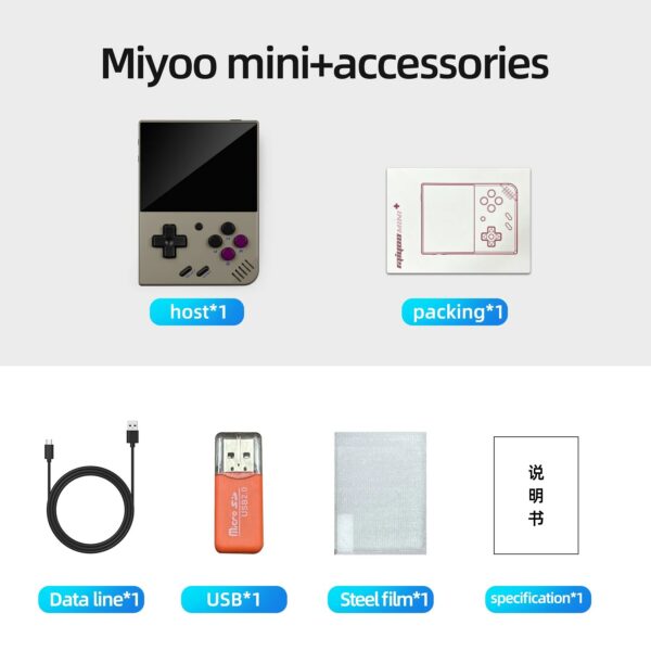 MIYOO Mini Plus Portable Retro Handheld V2 Mini+ IPS Screen Classic Video Game Console Linux System Children's Gift