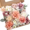 9ccef8dd1d1262c0 YYHUAWU Artificial Flowers Combo Set Fake Flower Leaf Box with Stems for DIY Wedding Bouquets Centerpieces Arrangements Baby Shower Party Home Decorations
