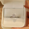 0.5/1CT Moissanite Engagement for Women D Color Sparkling Lab Diamond Fine Jewelry S Sier Rings Original Certified