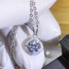 9ceba53f5240219e 100% Real Moissanite Pendant Necklace D Color 1 Carat GRA Certificate for Women Wedding Bridal S925 Sterling Silver Fine Jewelry