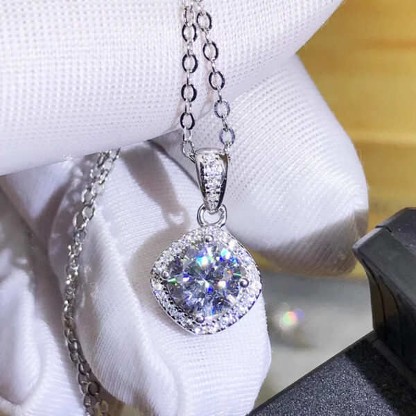 9ceba53f5240219e 100% Real Moissanite Pendant Necklace D Color 1 Carat GRA Certificate for Women Wedding Bridal S925 Sterling Silver Fine Jewelry