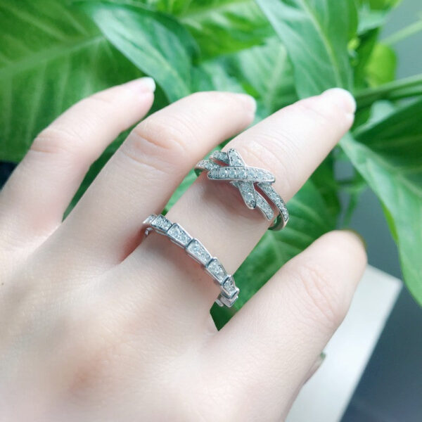 9cfaa41230d03ac9 Follow Cloud 0.35 Carat Moissanite Wedding Diamond Band Women Rings X Cross Shape Sterling Sier D Color Ring Fine Jewelry