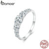Bamoer D Color VVS1 EX Moissanite Delicate Lab Diamond Ring Sterling Sier for Women Engagement Wedding Jewelry