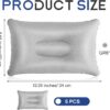 9cfe0f589df2b993 Maitys 5 Pieces Inflatable Travel Pillow Portable Compact Air Pillow Flocked Fabric Backpacking for Camping Hiking Home Office Sleeping Neck Head Lumbar Support(13.39 x 8.66 Inches,Gray)