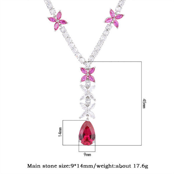 9d0567c5e958b67e Sparkling 9*14MM Ruby Gemstone Pendant Necklace for Women High Carbon Diamond tail Party Fine Jewelry Birthday Gift