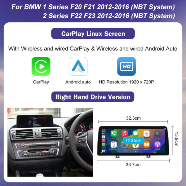 9d3752e1a4cfd0d8 1920*720 Multimedia Touch Screen For BMW 1/2/3/4 Series F20/F21/F22/F30/F31/F33/F34/F36 Android Auto NBT System Wireless Carplay