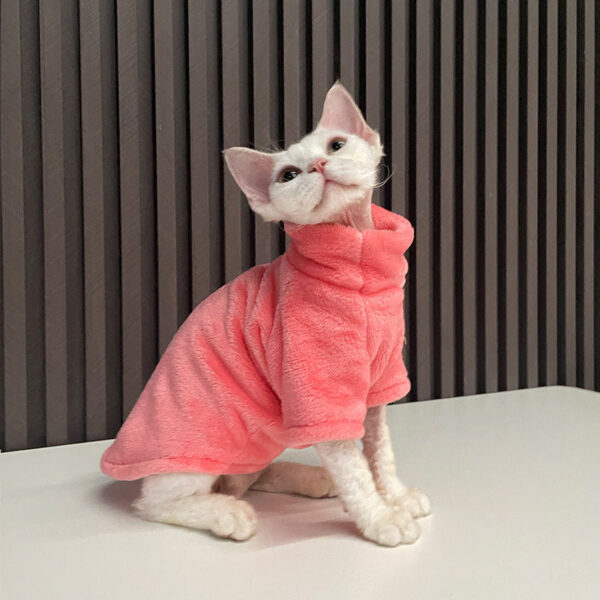 9d3d96b3a92fcfff Turtleneck Sweater Coat Winter Warm Hairless Clothes Soft Fluff Pullover Shirt for Maine-Coon Cat Chihuahua Pet Clothing