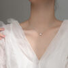 New Trendy Sterling Sier AAA Zircon Choker Necklaces Simple Shiny Diamond CZ Pendants For Women Fine Jewelry NK126
