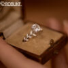 9d817b9b553cc314 GRA Certified 1CT Real Moissanite Rings For Woman D Color VVS1 Lab Diamond S Sliver Engagement Promise Wedding Band Jewelry