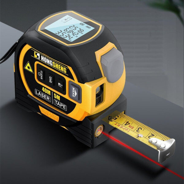 9d86dbb967c8caa4 3 In 1 Measure Tape LCD Digital Rangefinder Infrared Ruler 40m/60m Laser Distance Meter Tool Magnetic Hook Metric Imperial