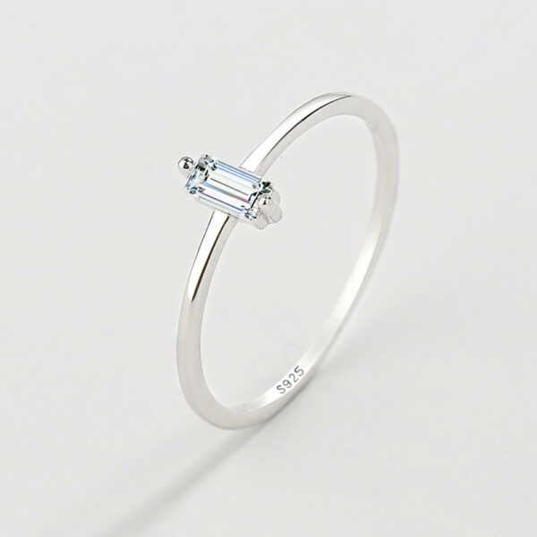 9d9ec9e7fc77ad41 2024 NEW Exquisite Rectangle Rings for Women Diamond Cubic Zircon Pure Sterling Sier Fine Party Birthday Gifts Jewelry