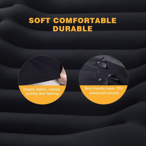 9d9f3ddcece3e30b KingCamp Sleeping Pad for Camping, Rollover Prevention Inflatable Camping Mattress Ultralight Air Mat with Built in Pillow for Backpacking Hiking Tent Cot, PVC Free