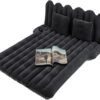 9da7270428b2985b SUV Air Mattress with Cup & Phone Holder, Flocked-Top Inflatable Car Mattress with Two Air Pillows & Electric Air Pump, Ideal SUV Mattress for Camping, Travel, and Road Trips (Grey)
