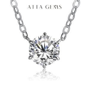 9dc0c0838c047712 ATTAGEMS Sier Pendant Round Cut 1.0ct D Color White Moissanite Pass Diamond Test for Women Elegant Necklace