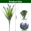 Artificial Plants Outdoor, 24PCS Lavender Artificial Flowers, UV Resistant Fake Flowers, Faux Flowers for Outdoor Planters for Home Garden Outside Porch Decor