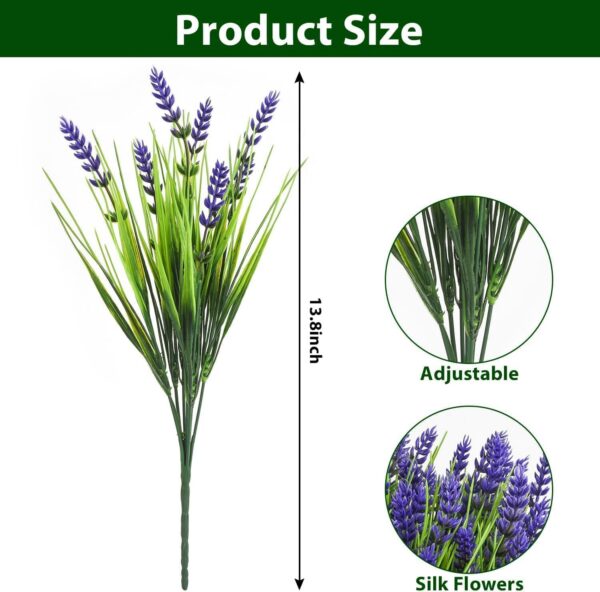 Artificial Plants Outdoor, 24PCS Lavender Artificial Flowers, UV Resistant Fake Flowers, Faux Flowers for Outdoor Planters for Home Garden Outside Porch Decor