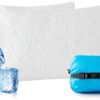 Small Cooling Shredded Gel Memory Foam Pillow，Adjustable for Contoured Support -Portable Ideal for Backpacking, Camping, Travel, Car, Airplane,Office Nap