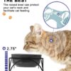 Y YHY Ceramic Raised Pet Bowls 12 oz Capacity 2.75” Height Sturdy Metal Stand, Grey