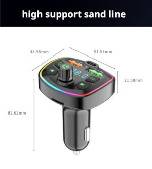 Q7 Charger Car FM Transmitter Bluetooth Hands Free Mp3 True 3.1A Dual USB Port PD Charging