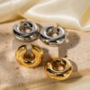 Stainless Steel Thick Cylindrical Hollow Ear Clip for Women PVD Gold Plating Waterproof Trendy Fashion Jewelry Party Gifts
