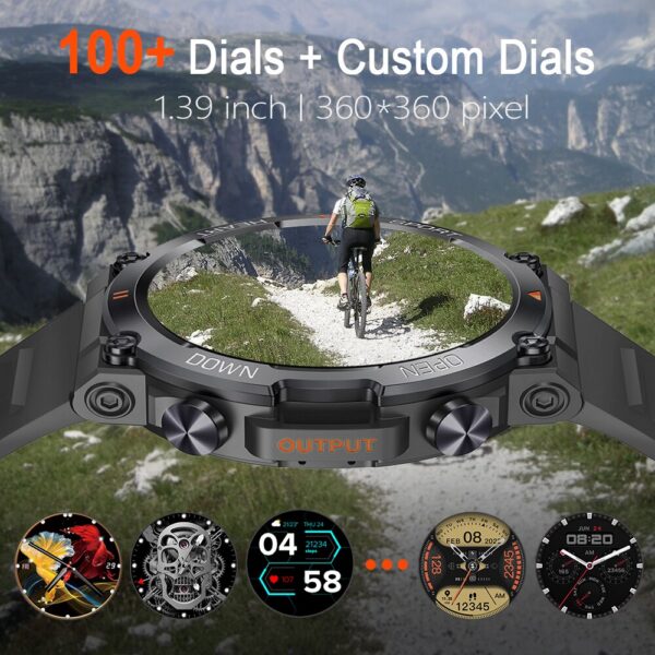 9dee7345b6814d5d MELANDA 1.39 Inch HD Bluetooth Call Smart Watch Men Sports Fiess Tracker Heart Monitor 400mAh Smartwatch For Android IOS K56