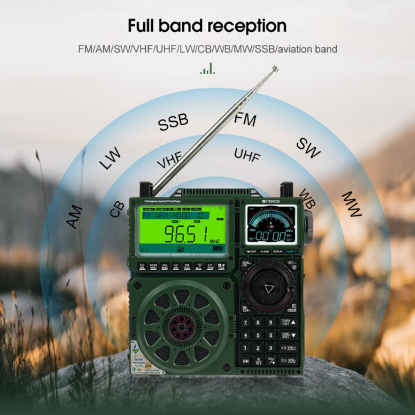 Retekess TR113 Portable Flagship Fever Receiver Full Band Ham Amateur Shortwave Antenna Radio VHF UHF SSB For Gift