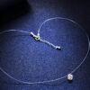 Creative Sier Pendant Female Fishing Line Necklace 1 Carat Moissanite Gift Chain Engagement Wedding Jewelry