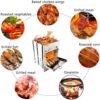 Camping Wood Burning Stove,Stainless Steel Compact Portable Foldable Camping with Ash Catcher,Grill Grid, Storage Bag for Backpacking Hiking Camping Cooking BBQ Picnic (Silver Small)
