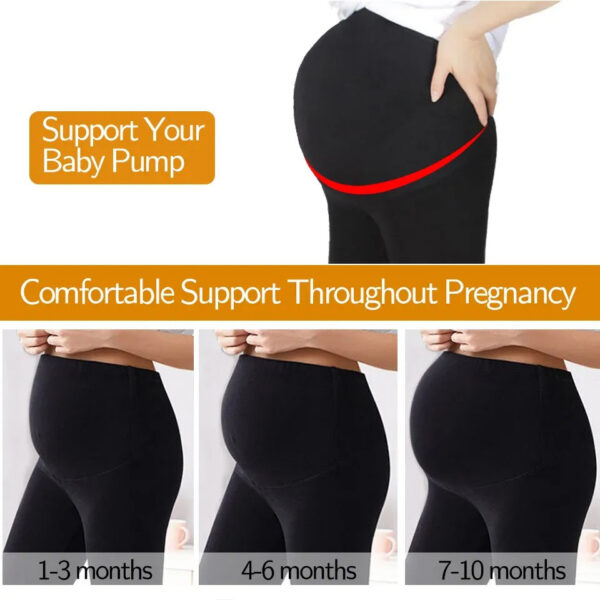9e22962617ccc741 Elastic High Waist Legg Skinny Maternity Clothes For pregnant Women Belly Support Knitted Leggins Body Shaper Trousers